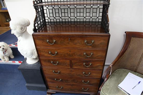 In the Manner of William Vile. A George III mahogany secretaire chest, W.2ft 6in.